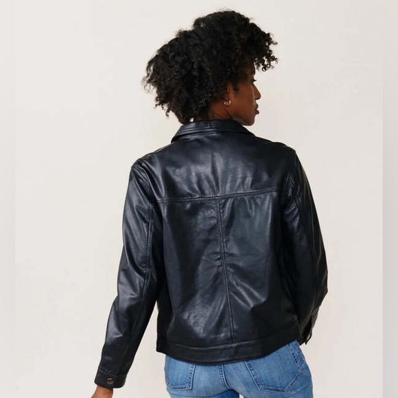 ABLE Annie Lamb Leather Jacket Black Size Large - Picture 2 of 8